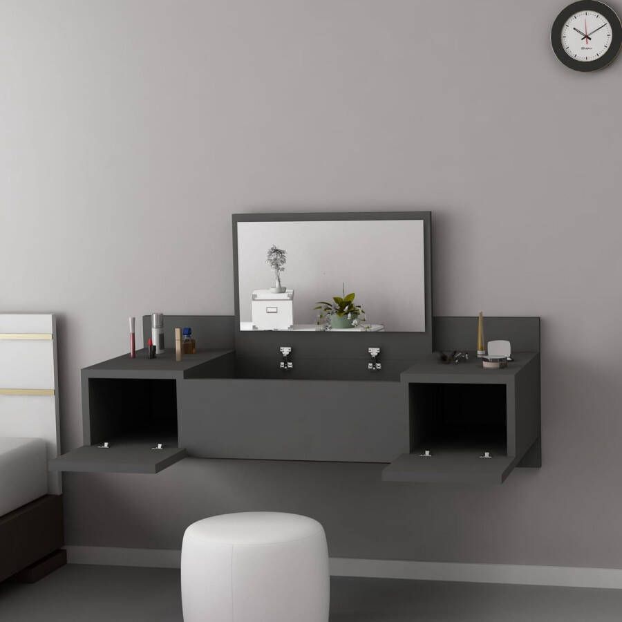 Asir Make-uptafel – Antraciet – 100 x 33 x 39 1 cm