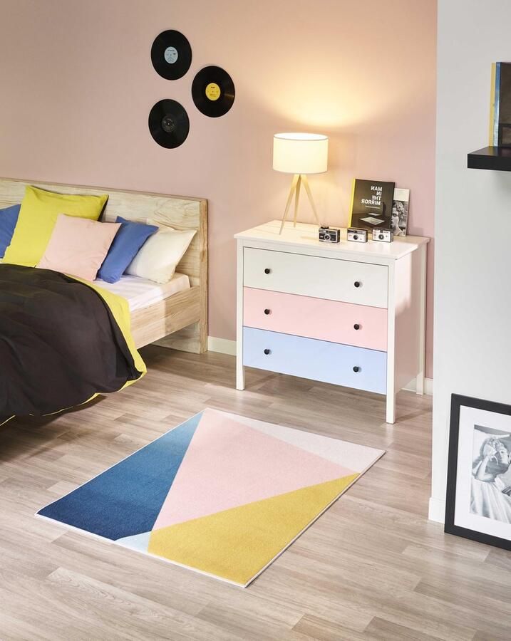 Associated weavers Tapijt Trekant Tapijten kinderkamer Multicolor Polypropyleen Tapijten kinderkamer Op voorraad