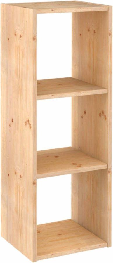 Astigarraga Houten Vakkenkast Open 3 vakken Boekenkast van PEFC grenen 105x36cm