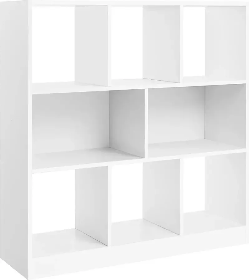 A.T. Shop Boekenkast met open vakken voor woonkamer werkkamer kinderkamer kantoor als ruimteverdeler 97 5 x 30 x 100 cm wit