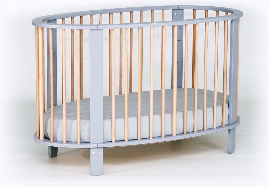 AT4 Cocoon Baby bed 60 x 120 cm Grijs en beuken