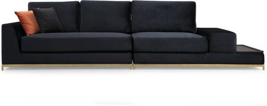 Emob Comfortabele en stijlvolle 4-zitsbank met beukenhouten frame en zwartgouden poten - Foto 4