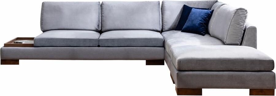 Atelier Del Sofa Hoekbank Tulip Corner Rechts met poef Donker grijs SKU: 560ARE1162 - Foto 2