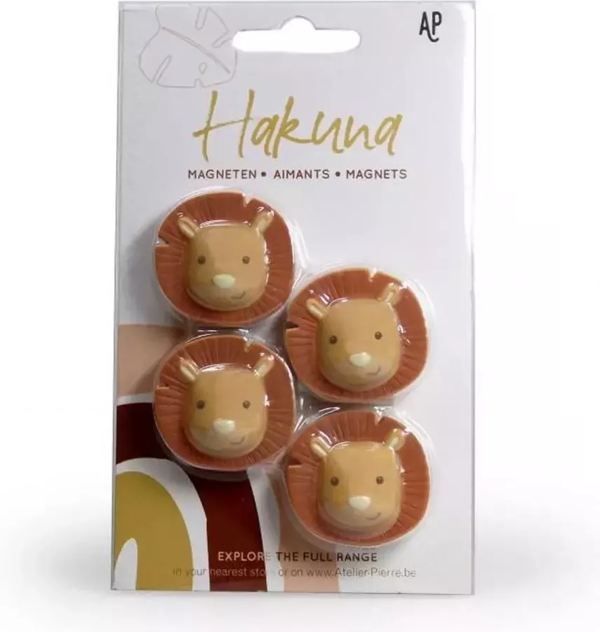 Atelier Pierre Hakuna Leeuw Magneetjes 4 stuks * - Foto 2