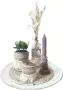 AtHome24 tafel decoratie woonkamer decoratie voor op tafel boho decoratie kaarsenplateau theelichthouder vaas met droogbloemen kunstplantje kaars decoratie woonkamer set van 8 - Thumbnail 3