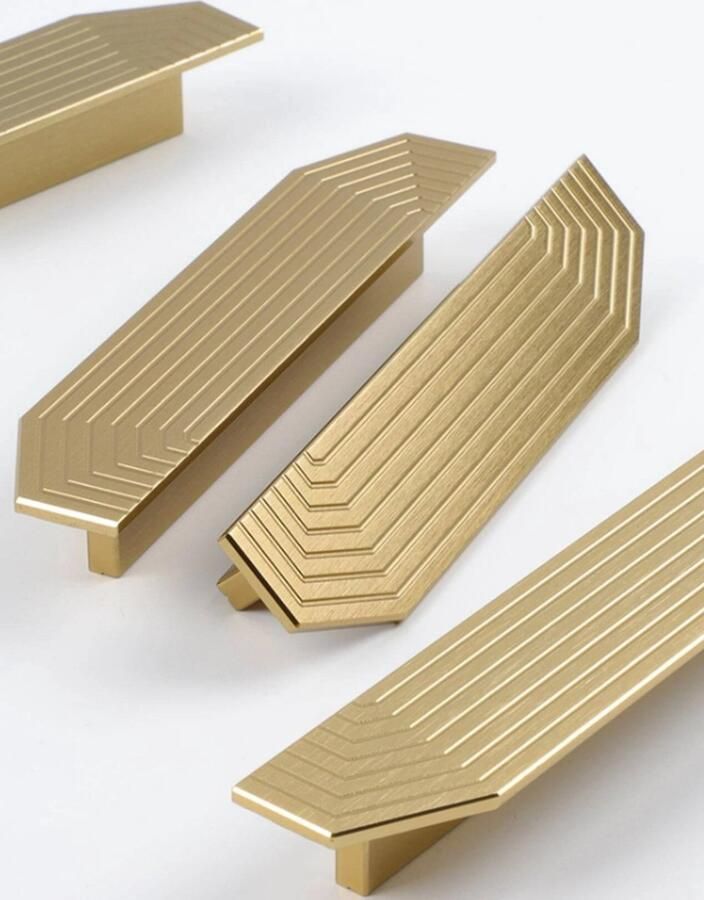 AtlasPro Key Largo 2 stuks gatafstand 35 mm Elegante Gouden Messing Handgreep – inclusief schroeven Luxe Design met Strakke Lijnen Meubelgreep Kastgreep Keukengreep Badkamer Huisdecoratie Home Decor