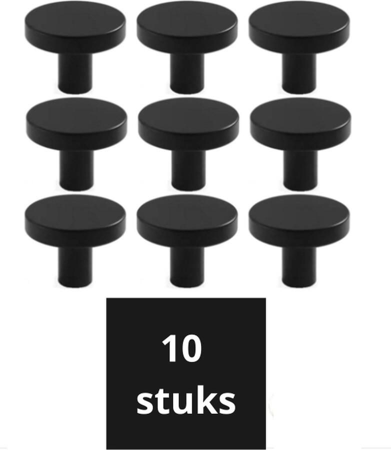 AtlasPro Tarante Kastknop zwart Kastknoppen zwart 10 stuks inclusief schroeven Deurknopjes zwart voor kast Deurknop zwart Handgreep zwart Meubelknop zwart Deurknopjes zwart Deurknoppen zwart Ladeknoppen voor deurtjes