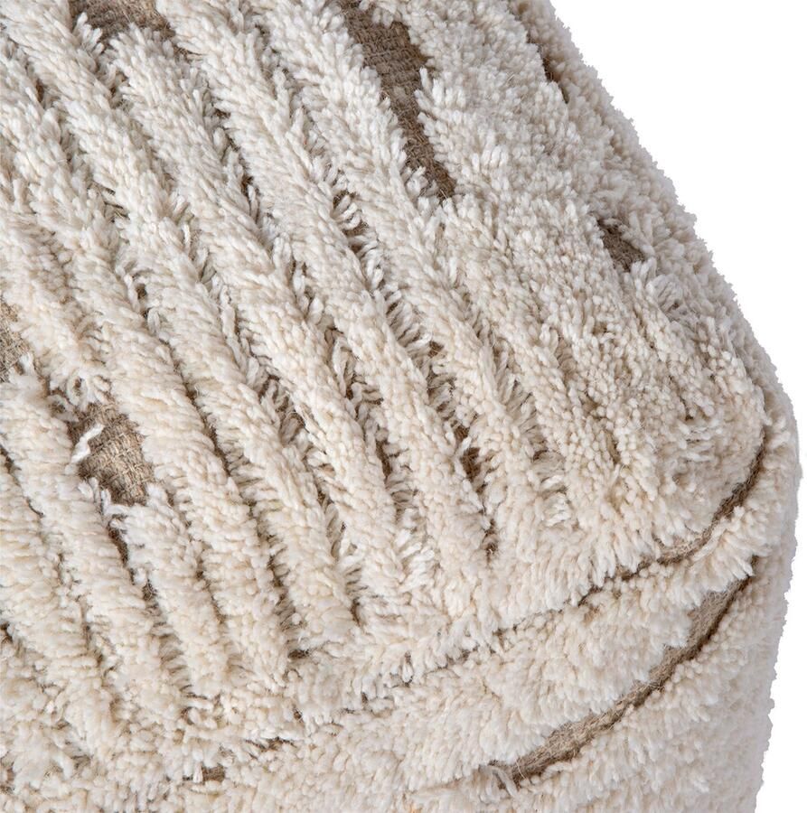 Atmooz Rub Poef Beige Wol 50 x 50 x 45 cm Comfortabel en Stijlvol