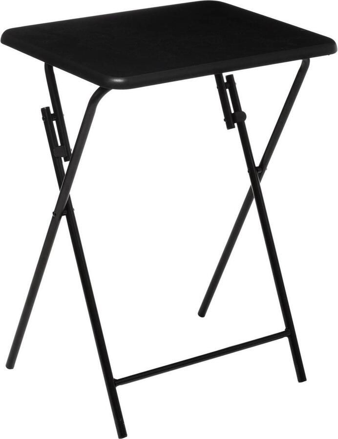 5five Bijzettafel tuin tafel Edson metaal zwart 48 x 38 x 64 cm voor buiten inklapbaar Camping tafel