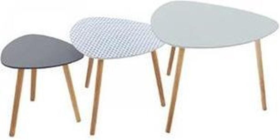 Atmosphera Bijzettafel Mileo Set van 3 kleure