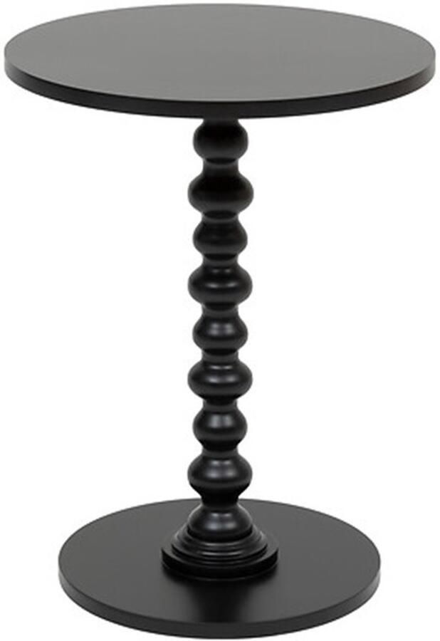 Atmosphera Bijzettafel salontafel Alexa zwart MDF hout rond Planten verhoger D38 x H50 cm