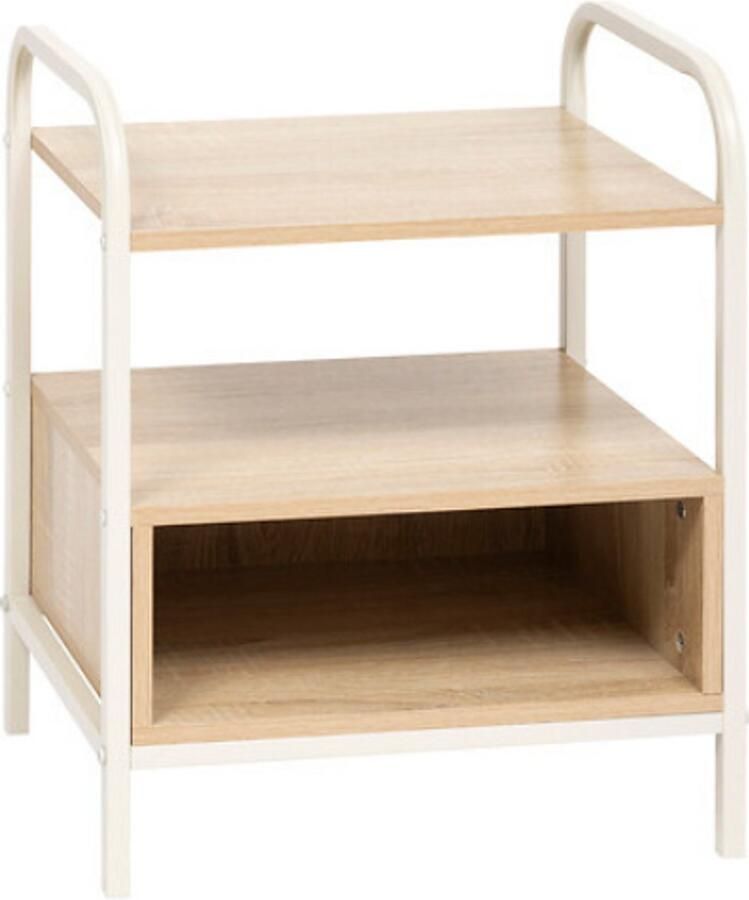 Atmosphera Curvy Nachtkastje met plank en nis 40x30x50cm Beige