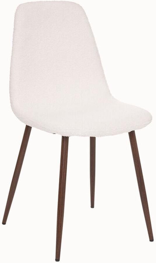 Atmosphera Eetkamerstoel Roka pluche wit