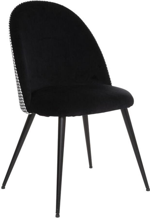 Atmosphera Eetkamerstoel Slano pluche zwart