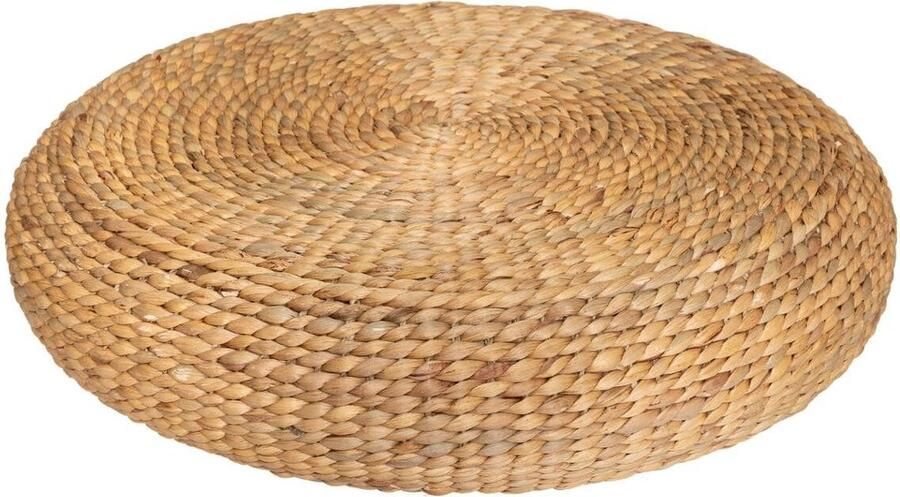 Atmosphera Vloerkussen Sahara naturel jute katoen 55 x 15 cm Extra dik rond grond zitkussen matraskussen Lage poef