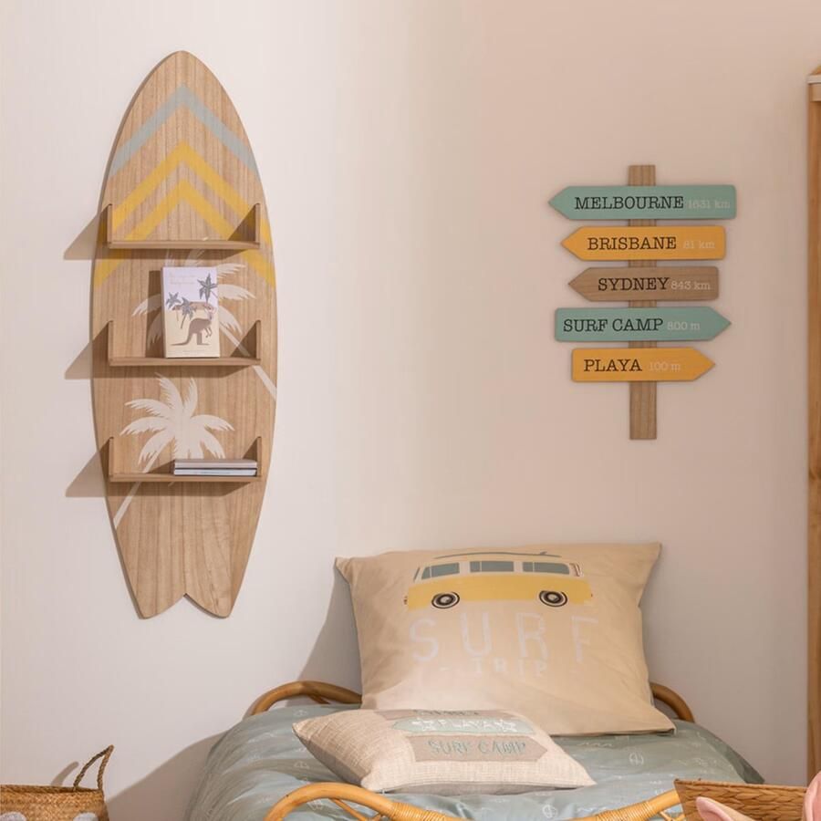 Atmosphera Kids Boekenkast Australia surfplank 37x15x112cm Beige