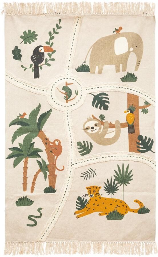 Atmosphera kids Jungle tapijt vloerkleed 100 x 150 cm Katoen