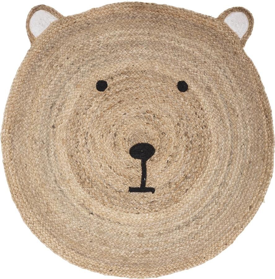 Atmosphera Kids Jute Vloerkleed beer Dia 100 cm Kinderkamer
