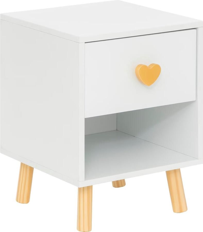 Atmosphera Kids Nachtkastje Amour kind met opbergruimte 30x30x40cm Wit