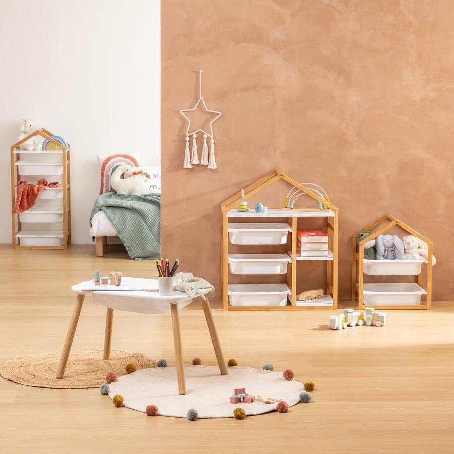 Atmosphera Kids Opbergmeubel met 3 bakken 68x30x82cm Wit