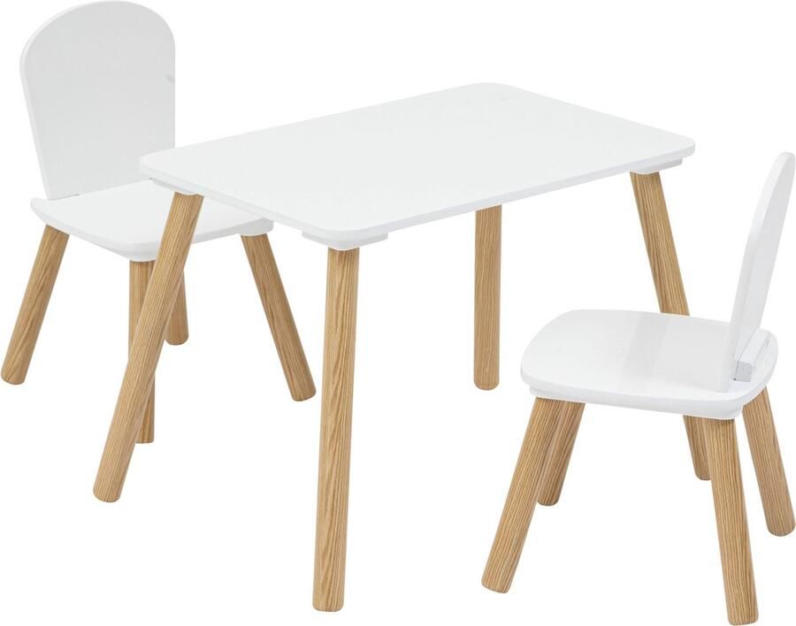 Atmosphera Kids Set Tekentafel Kindertafel + Kinderstoelen 58x38x43cm Wit