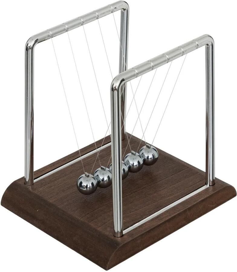 Atmosphera Newton pendel cradle met 5 ballen 17 x 15 x 18 cm Slinger balanceerballen voor op kantoor bureau
