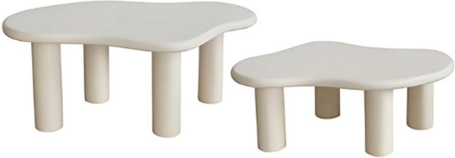 Atmosphera Oloa Bijzettafel Set van 2 stuks 100x60x40cm Beige