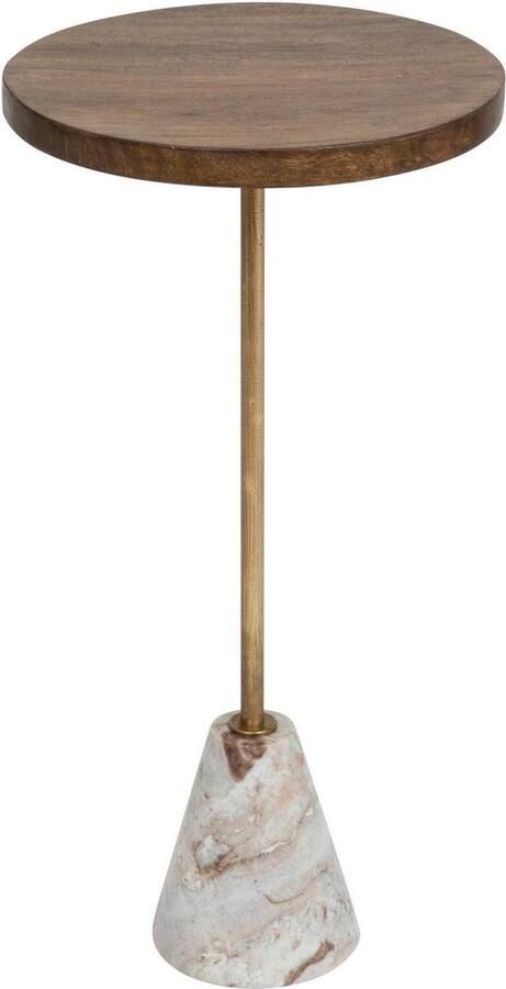 Atmosphera Salontafel marmer en hout Ø 35 5 cm