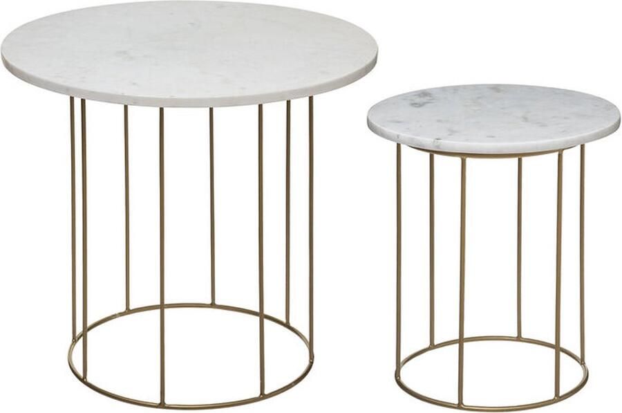 Atmosphera set van 2 salontafels marmer wit