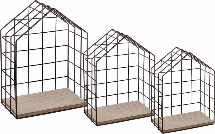 Atmosphera Set van 3 wandplanken voor in huis wanddecoratie 3 stuks wandrek