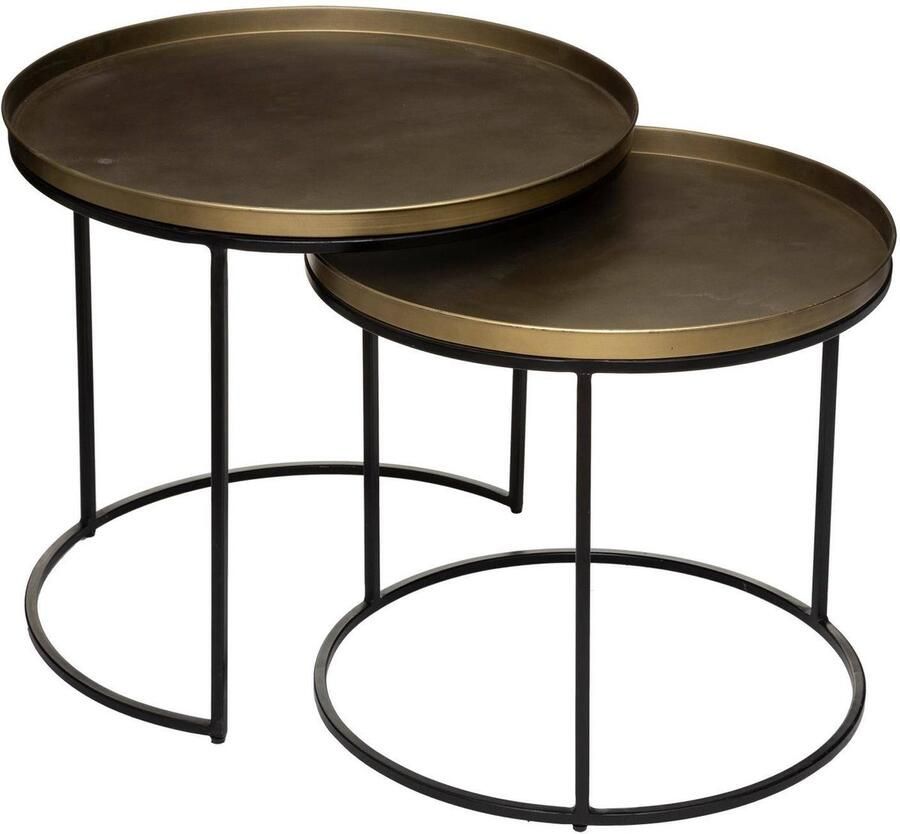 Atmosphera Set van salontafels Basile metalen bladen