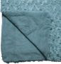 Atmosphera Bank bed deken plaid geknoopt motief 120 x 160 cm aqua blauw - Thumbnail 2