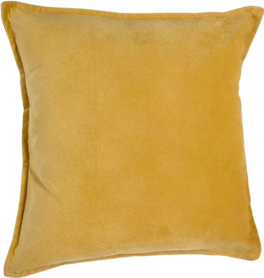 Atmosphera Bank sierkussens huiskamer Sophia 45 x 45 cm okergeel polyester met rits