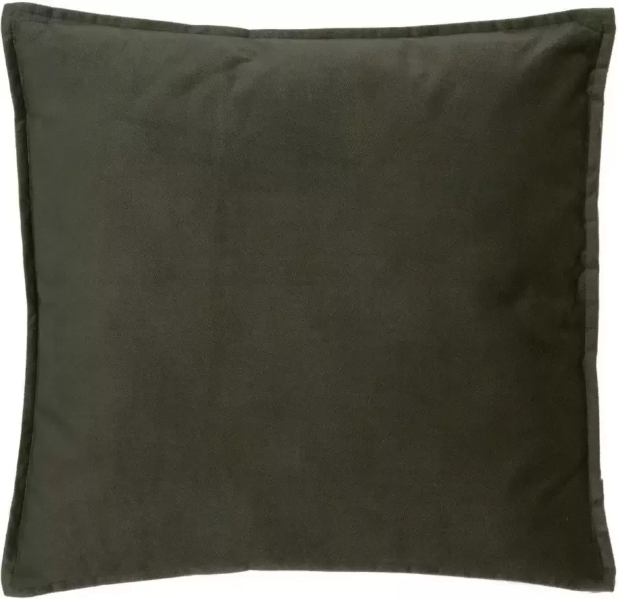 Atmosphera Bank sierkussens huiskamer Sophia 45 x 45 cm olijfgroen polyester met rits