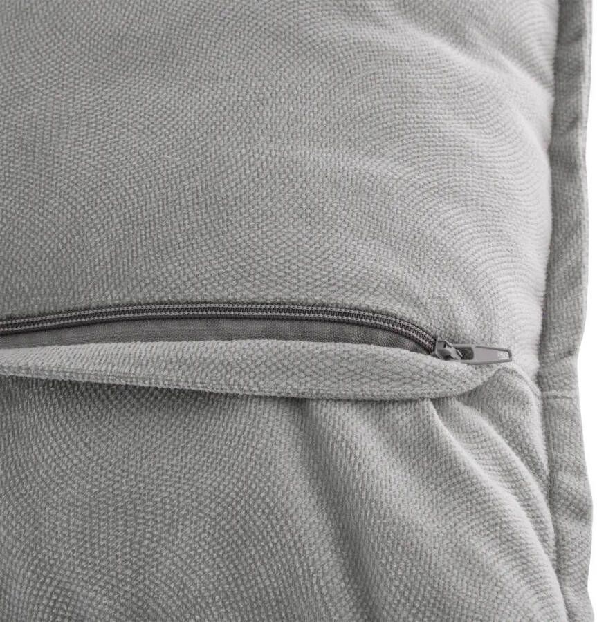 Atmosphera Bank sierkussens huiskamer Sophia 45 x 45 cm zilvergrijs polyester met rits - Foto 2