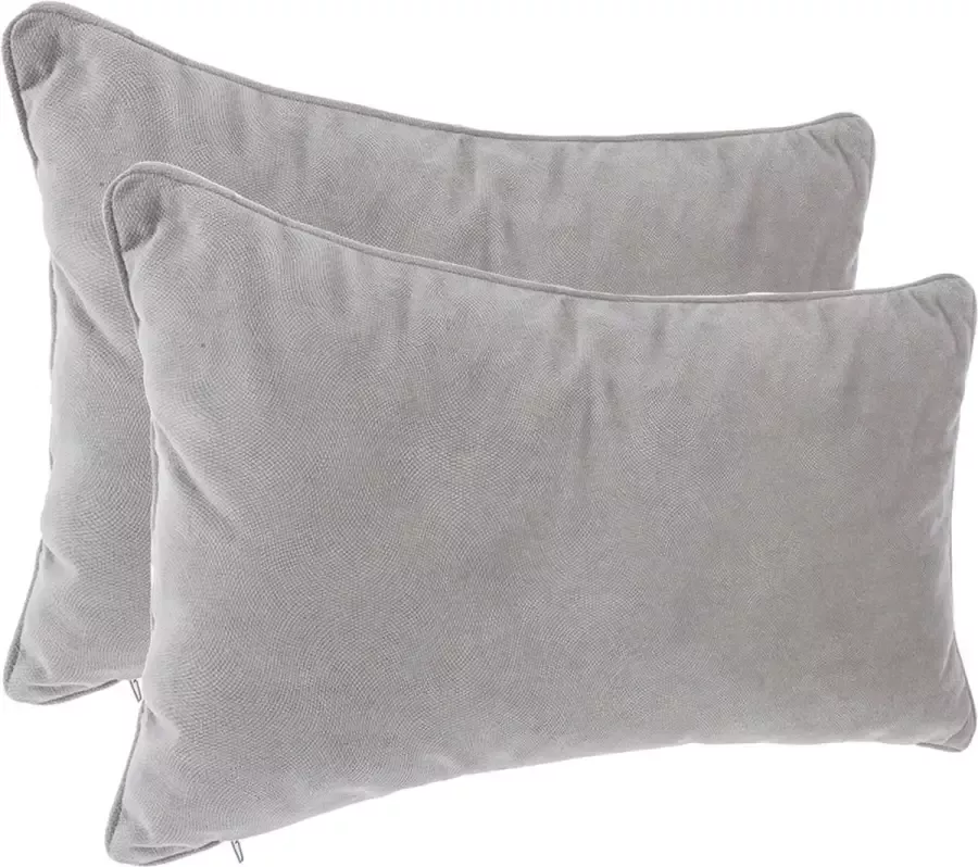 Atmosphera Bank sierkussens huiskamer Sophia 2x stuks 30 x 50 cm Zilvergrijs polyester met rits