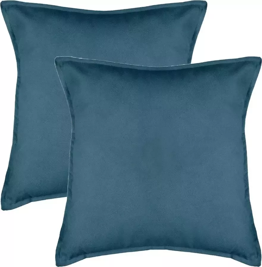 Atmosphera Bank sierkussens huiskamer Sophia 2x stuks 53 x 53 cm Blauw polyester met rits