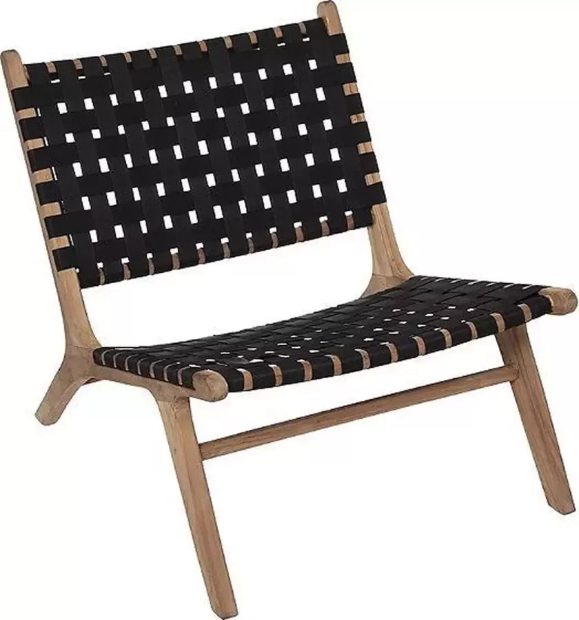 Atmosphera Créateur d'intérieur Fatuteuil Timor Atmosphera nylon en teak lage fauteuil Zwart