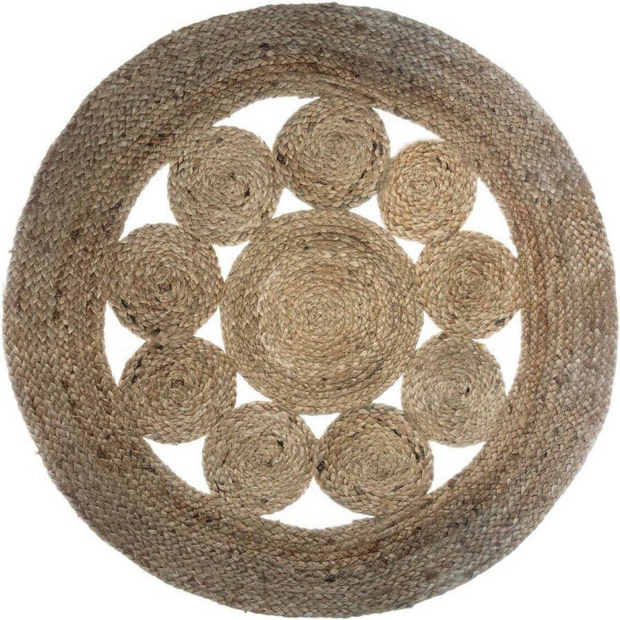 Atmosphera Créateur d'intérieur Jute Vloerkleed rond 80cm Klein Rond Vloerkleed Met Patroon Klein Vloerkleed