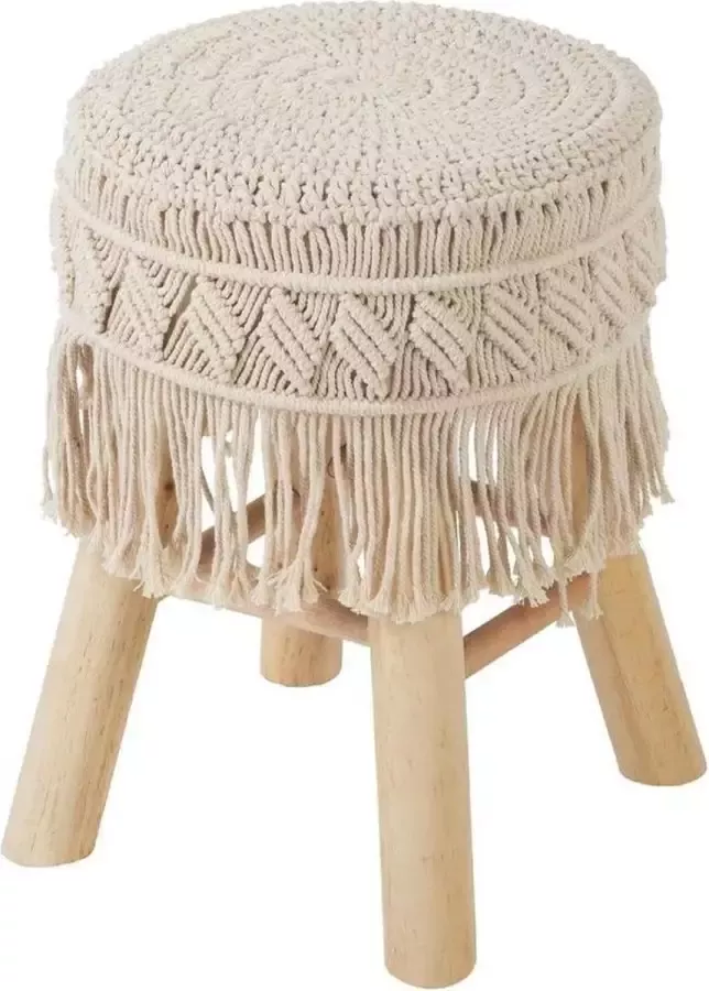 Atmosphera Créateur d'intérieur Kruk Tabouret Macrame Bohemian 32 x 42