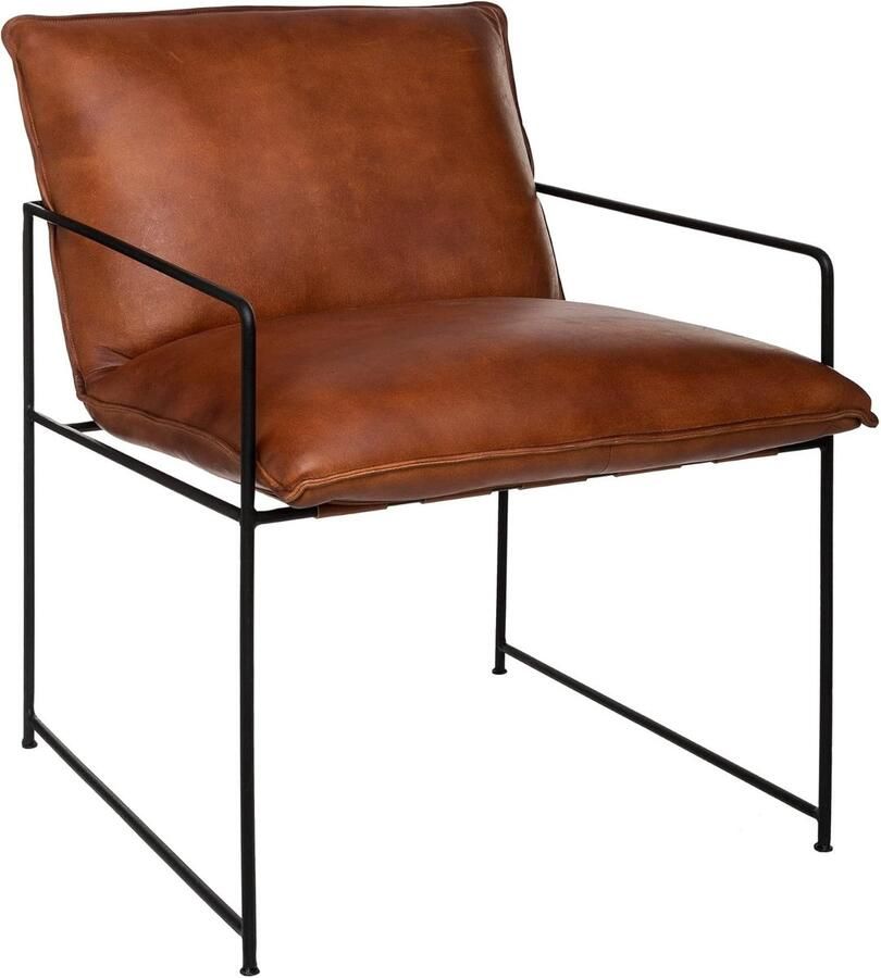 Atmosphera Créateur d'intérieur Lederen fauteuil Modern Relaxfauteuil Bruin Cognac