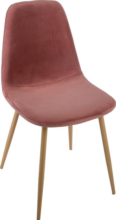 Atmosphera Créateur d'intérieur Stoffen Eetkamerstoel met Houten Poten Blush Roze