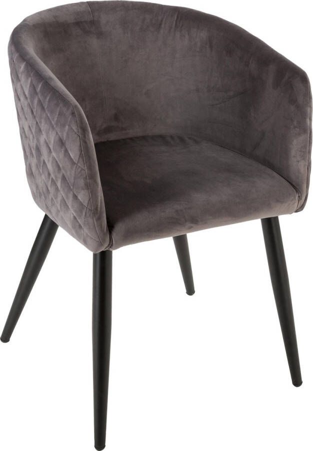 Atmosphera Créateur d'intérieur Velours Diner Fauteuil Grijs