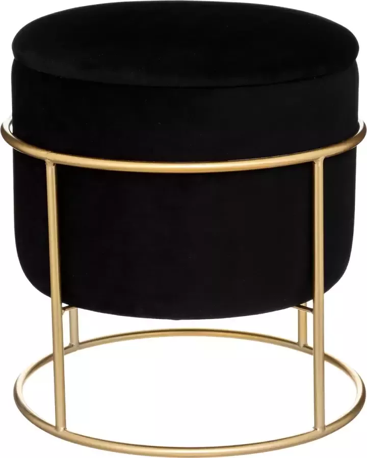 Atmosphera Eliane Poef Velvet Zwart Dia 42 cm - Foto 2