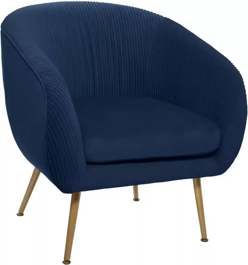 Atmosphera fauteuil Solaro velvet donkerblauw