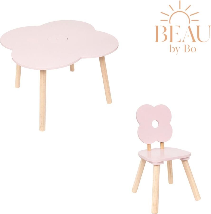 Atmosphera for kids BEAU by Bo Kids Kindertafel + Kinderstoel Bloem Roze