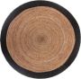 Atmosphera Jute vloerkleed rond met naturel met zwarte rand diameter 120 cm - Thumbnail 1