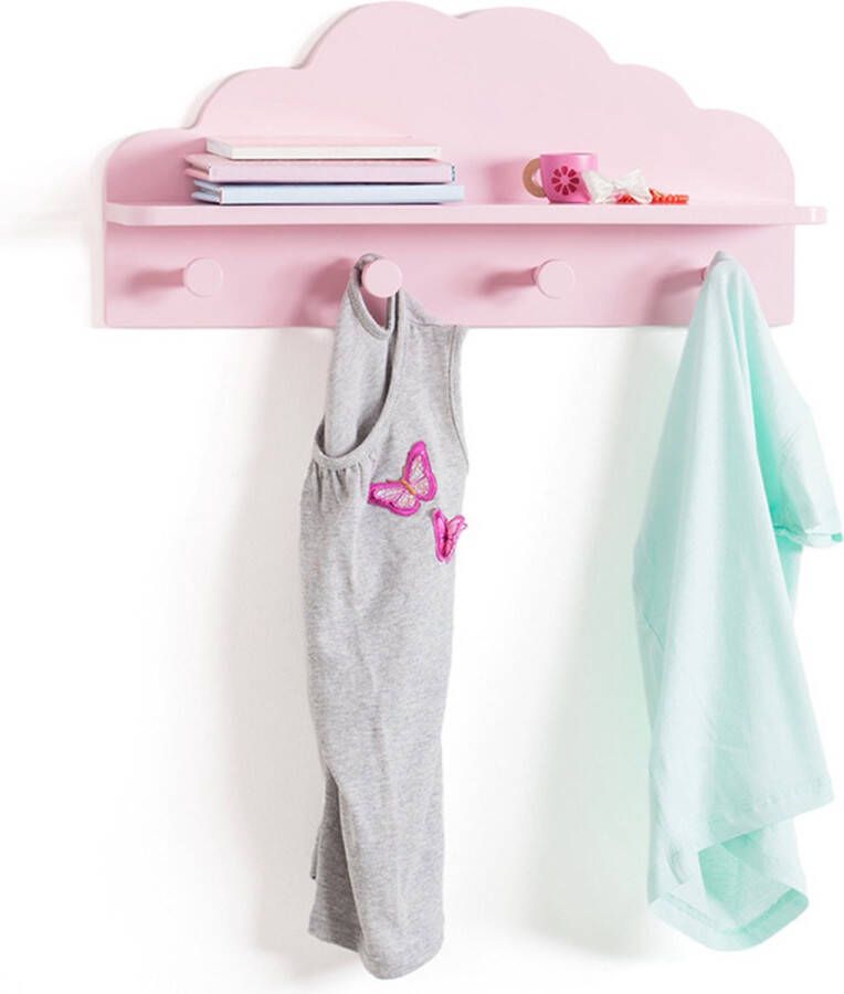 Atmosphera Wolk kinderkapstok met plankje roze Klaar voor gebruik Decoratief - Foto 1