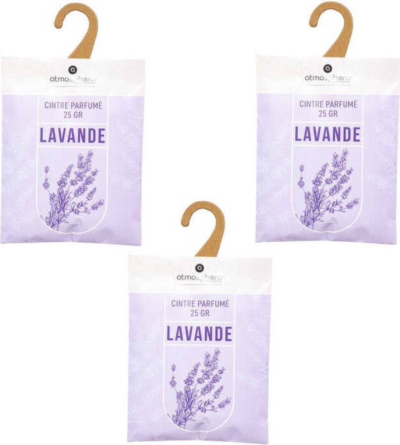 Atmosphera Lavendel geurzakjes voor in de Kledingkast Kleding Geurkaartjes met Ophanghaak Scented hanger Kast Parfum met Hanger Kamer Luchtverfrisser Hangers Geurzakje Geurkaart 3 stuks - Foto 2