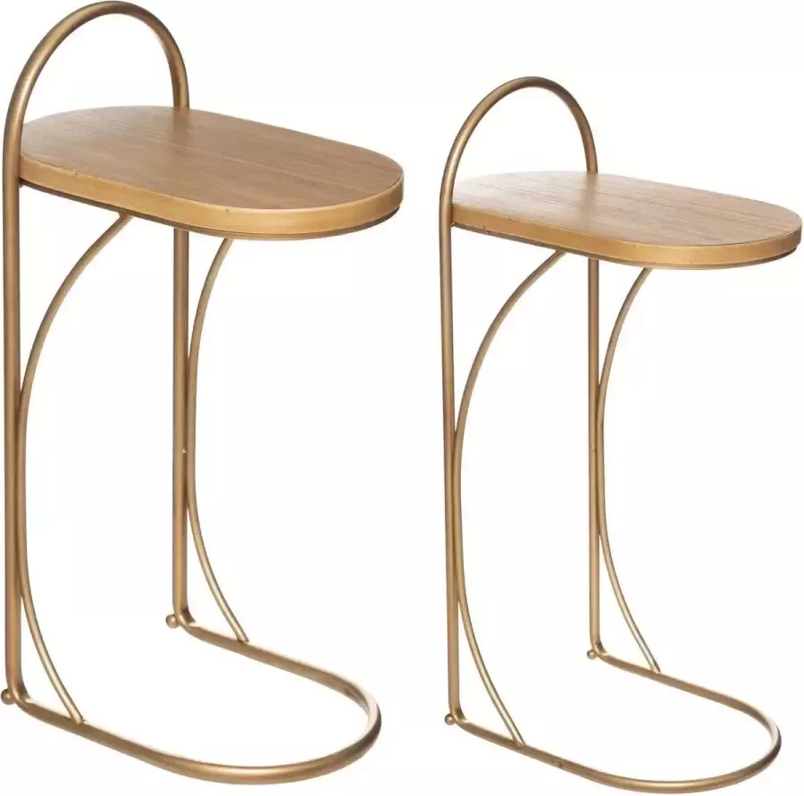 Atmosphera Salontafel Goud Lyna Design Tafel Set van 2